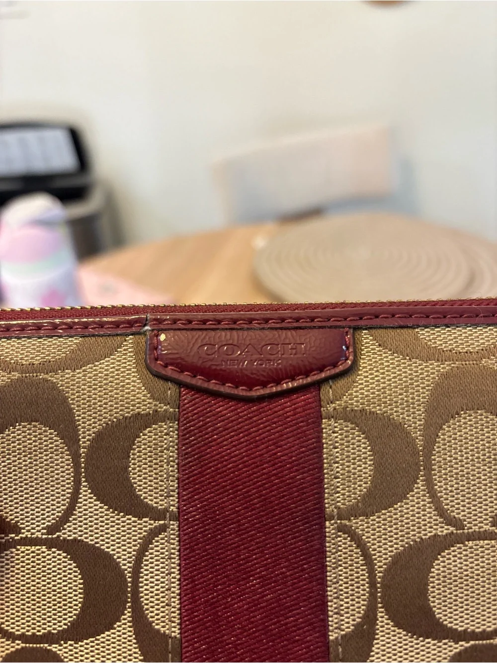 Coach signature jacquard canvas accordian Wallet